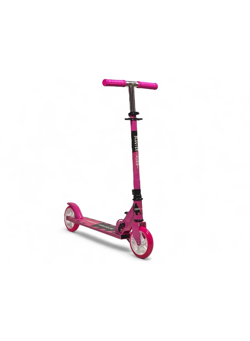 AL BADER Kick Scooters for Kids, 3 Adjustable Height Foldable Scooter, With 2 Pu Large Diameter Silent Wheels and Anti-Slip Deck, Suitable for Boys and Girls Aged 5 to 14 and Up To 100kg, Pink - Image 1